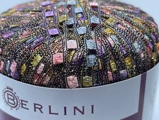Berlini Ladder Ribbon Glitter Yarn 63 Princess 50gr 142yds Pink Lilac Grey Gold