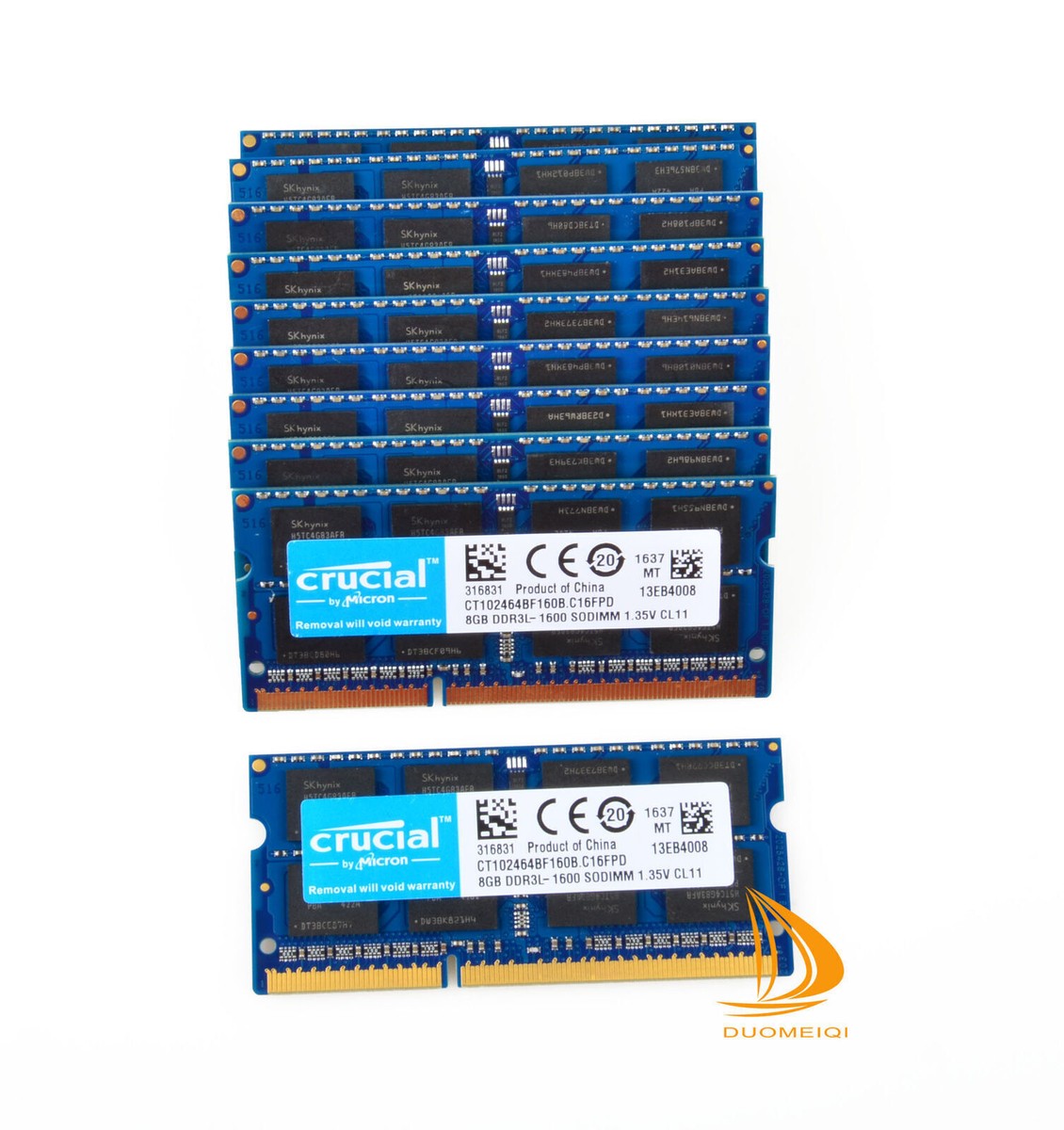 Crucial 80GB 10X 8GB PC3L-12800S DDR3L RAM 1600Mhz SODIMM Laptop Memory Intel
