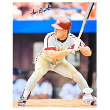 Lenny Dykstra Signed Philadelphia Pose 13 Baseball 8x10 Photo (JSA)