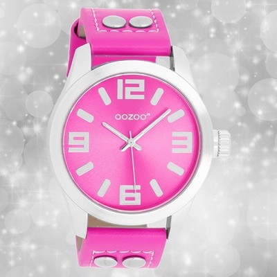 Oozoo Damenuhr Junior schimmernd pink Metallarmband Quarz Analoguhr UOJR316