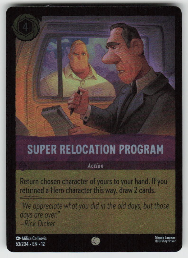 Super Relocation Program 63/204 Common Wilds Unknown Lorcana Cold Foil Near Mint