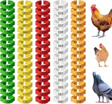 150 Pcs Numbered Poultry Leg Bands Chicken Duck Goose ID Rings 5 Colors Reusable