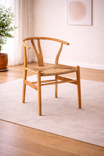 Exklusiver Hellbrauner Esszimmerstuhl Designer Holzstühle Lehnstühle