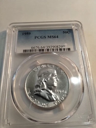 1959 P FRANKLIN MS 64 SILVER HALF DOLLAR 50 CENT COIN PCGS