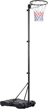 Netball Post Height Adjustable Stand 245.5-305 Cm Portable Regulation Hoop Full