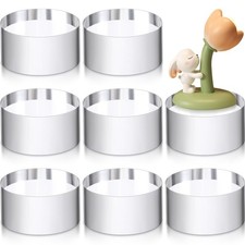 8 PCS Acrylic Round Block Display Clear Polished Edge Riser Base 2x2x1 Inch