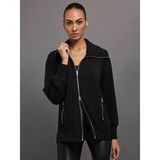 Varley Women Adair Zip Through Jacket Black XS Lightweight Doubleface Sweatshirt