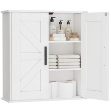 Bathroom Wall Cabinet, Over Toilet Storage Cabinet with Barn Doors and Adjust...