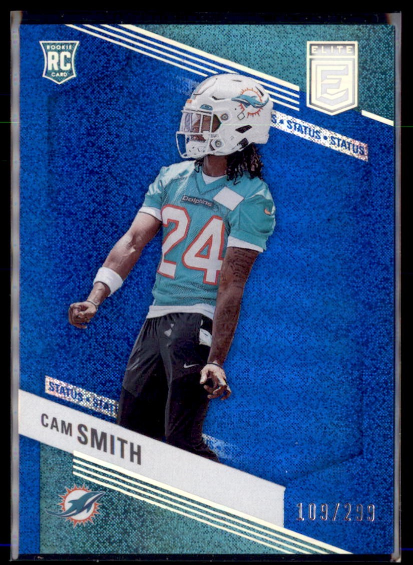 2023 Donruss Elite Blue Sparkle Cam Smith Miami Dolphins #114 /299
