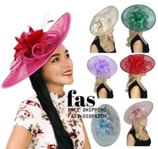 Large Flower Feather Hatinator Headband Fascinator for Wedding Royal Ascot Party