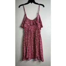 American Eagle Outfitters Women’s Red Paisley Ruffle Summer Dress Size L