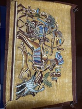 24  W c 17  H Vintage Egyptian Painting On Papyrus Paper, Hand Painted