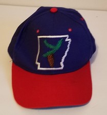 Vintage Used, Blue Arkansas. Flag Patch. Snapback Hat.