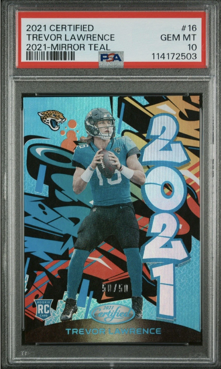 Trevor Lawrence Panini Certified 2021 #16 Mirror Teal