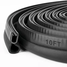 Car Door Rubber Seal Strip, 10 Feet Trim Seal Vertical Bulb Fits 1/16" Edge, Aut