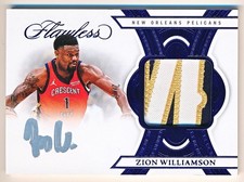 2024-25 Flawless Zion Williamson Patch Autographs Blue Auto #FPA-ZWP (2/3)