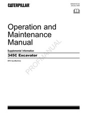 Caterpillar 345C Excavator Operators Maintenance Manual SEBU8167