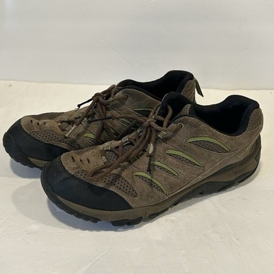 Merrell Mens White Pine Vent Hiking Shoes Vibram Turbulence Suede Leather Sz 9