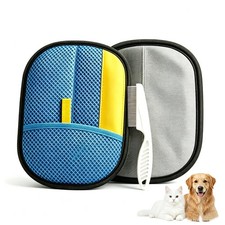 SHIAWASENA Pet Hair Remover Gloves, 2 Pack Electrostatic Deshedding Mitt blue