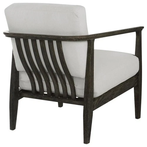 Uttermost Brunei Contemporary Fabric and Oak Wood Accent Chair in Espresso - Picture 5 of 10