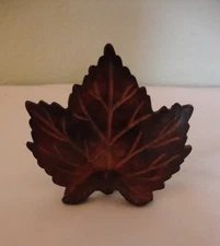 FALL:  Rustic + Lodge Pottery Barn "Bronzed" Maple Leaf Napkin Rings (Set of 4)