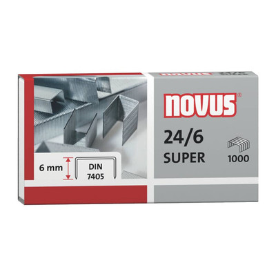 NOVUS Heftklammern 26/6 Kapazität: 25 Blatt Schenkellänge 6mm verzinkt