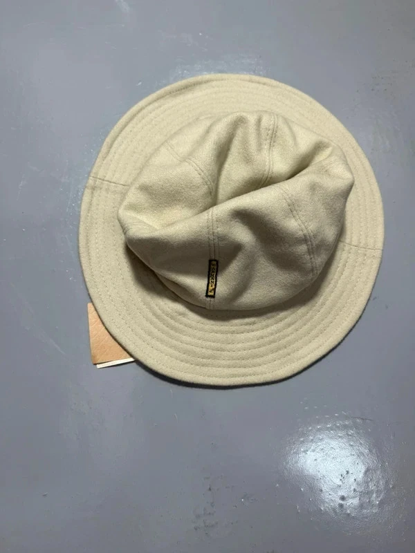 Vintage Armani Jeans Wool Bucket Hat - Ivory White - Made in Italy - NWT