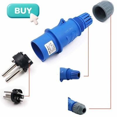 CEE 32A Steckdose Kupplung Stecker Einbausteckdose Wandstecker Phasenwender 3Pin