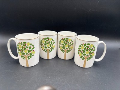 Set of 4 ~ Kate Spade ''PEAR TREE POINT''  Lenox ~ Mugs ~ 4 1/4''