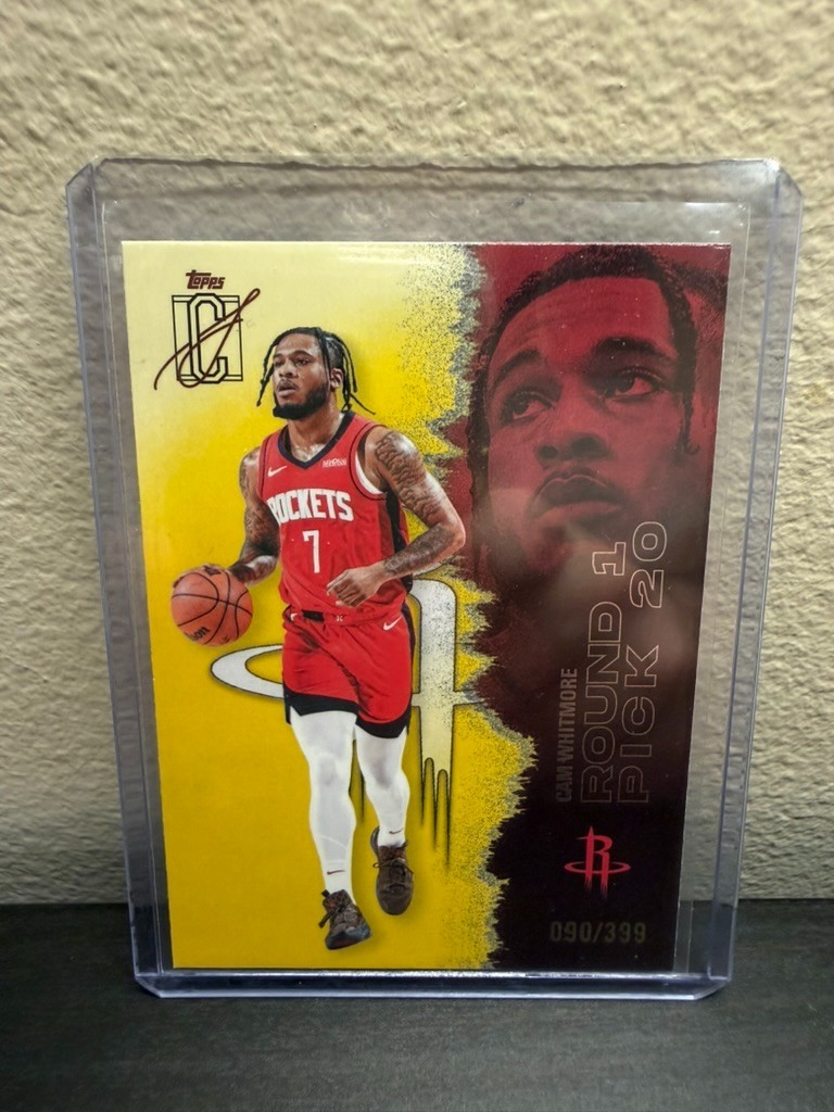 Cam Whitmore Topps 2026 Signature Class Yellow /399 #69 Houston Rockets