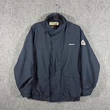 Bulwark Flame Resistant Navy Blue Nomex Bomber Jacket Mens Size Large 2008