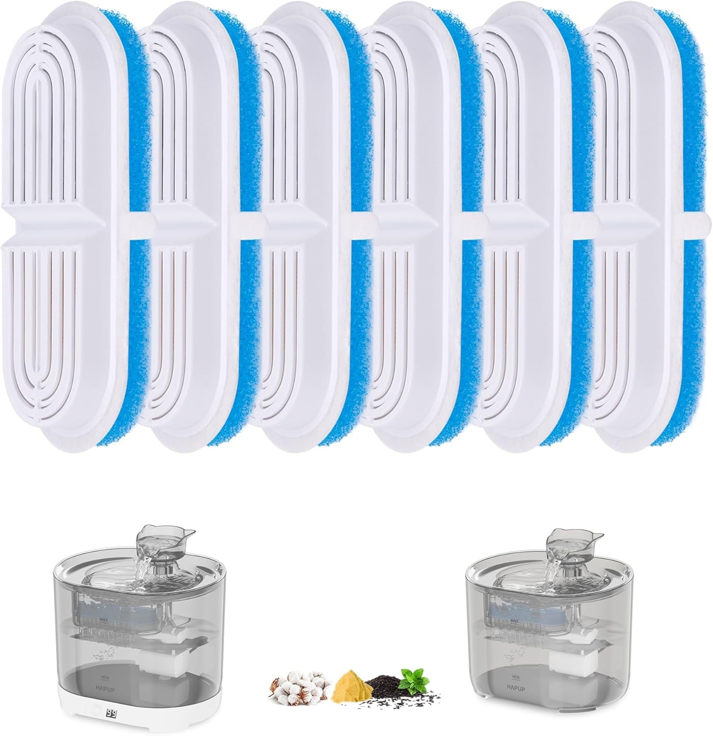 HAPUP Cat Water Fountain Battery Operated Filters 2.2L Cat Fountain Filters Pet