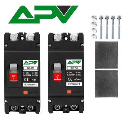 MCCB DC-Leitungsschutzschalter 100A 160/200A/250A 1000VDC 2 Polig, PV Batterie