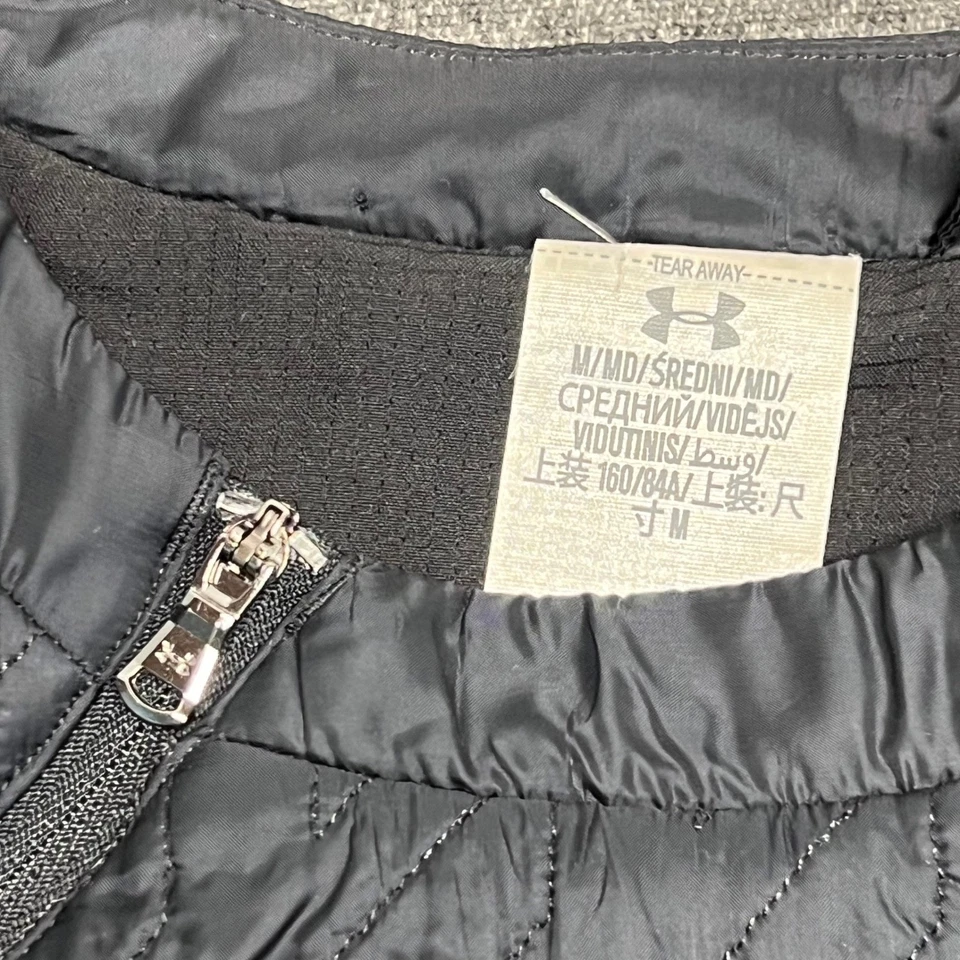 Under Armour Women Quilted Vest Black Sleeveless Full Zip Athleisure M - Image 4 of 4