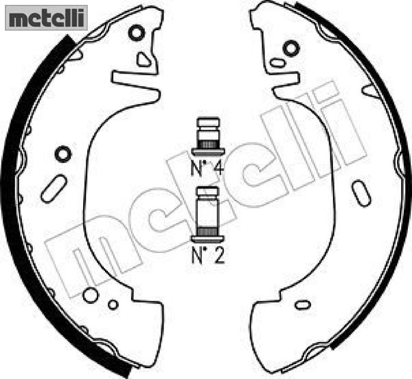 Metelli 53-0313 Bremsbackensatz 4 Bremsbacken Trommelbremse-image