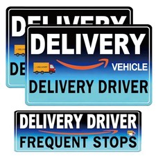 Delivery Driver Car Magnet Set, 3 Pack Removable Reflective Signs for Frequent