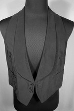 Antique 1900's Edwardian Black Shawl Collar Vest Size Small Exc Condition