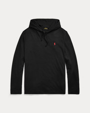 Polo Ralph Lauren Jersey Hooded T-Shirt Black Men's XL Cotton Longsleeve NWT