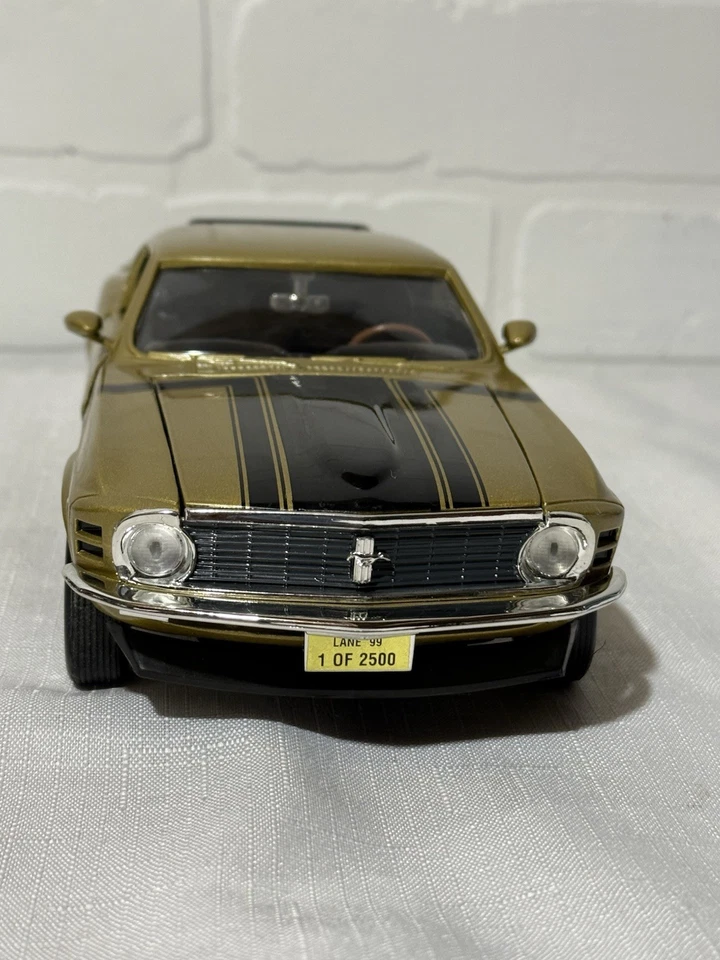 1:18 Ertl Lane 1970 Boss 302 Mustang Aztec Gold 1 of 2500 No Box - Image 3 of 4
