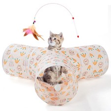 Pet Cat Tunnel Tube Cat Toys 3 Way Collapsible Cat Tunnels for Indoor Cats  Ki...