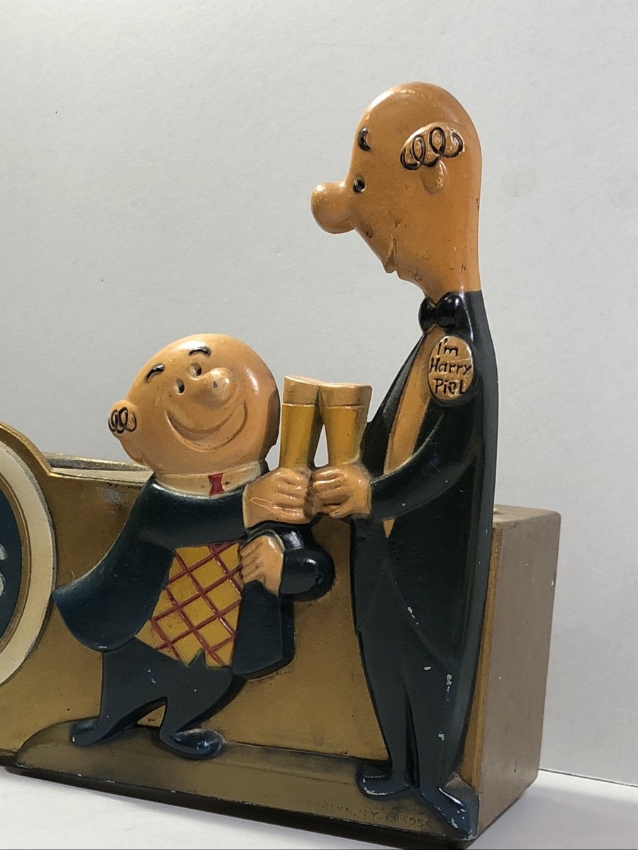 Vintage Piels Beer & Harry Cast Metal Caddy Straw Swizzle Stick