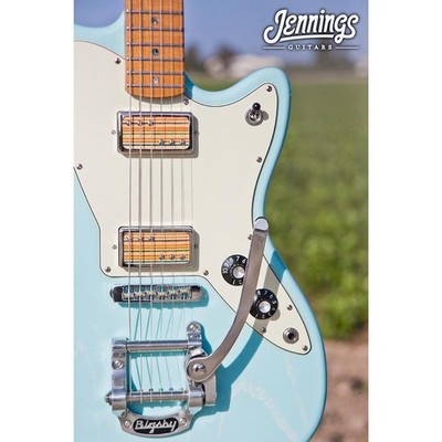 Jennings Voyager Custom Daphne Blue Dog Hair Finish Offset Style Electric Guitar