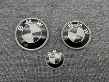 7pcs Black White Carbon Fibre Roundel Front Rear Emblem Badge Steering Wheel Cap 7pcs Black White Carbon Fibre Roundel Front Rear Emblem Badge Steering Wheel Cap