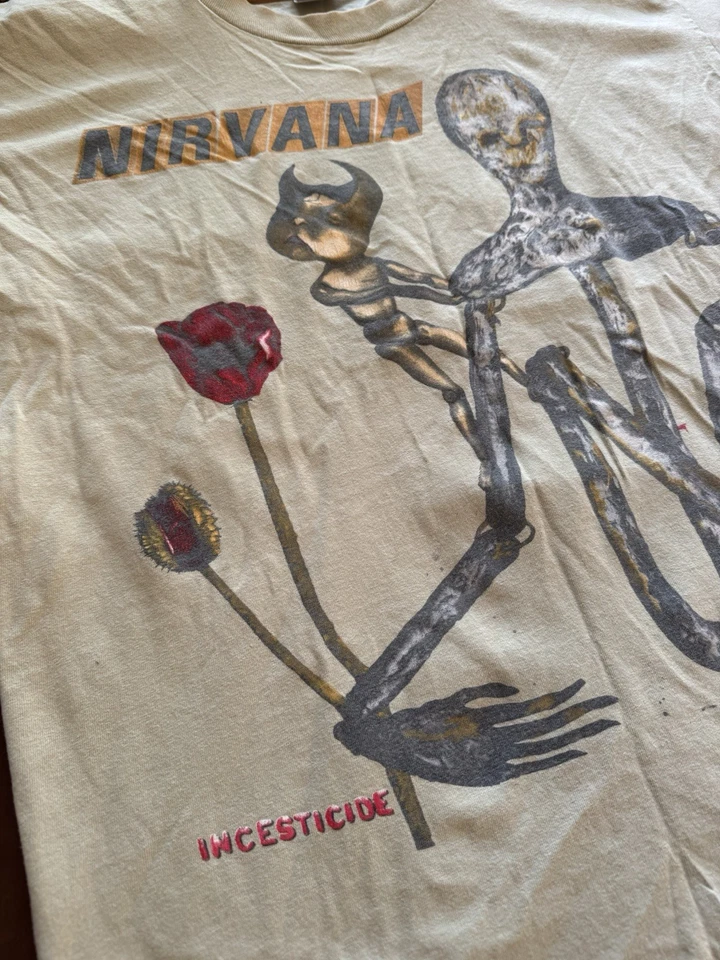 Camisa de colección 1993 Nirvana Incesticide talla XL Kurt Cobain años 90 EE. UU. puntada única Foto 3 de 4