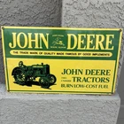 Vintage Ande Rooney INC John Deere Tractor Porcelain Metal Shop Sign 1995 15x9”