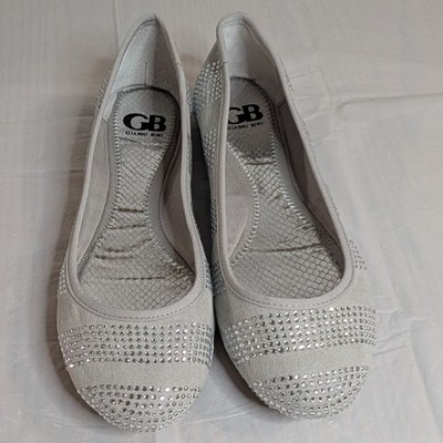 Gianni Bini Sheek Style Natural Color Ballet Flats with Jewels 9.5M