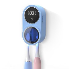 Toothbrush Holder and Cleaner for Bathroom Light Cleaning Fan Drying Round in...