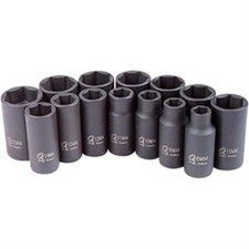 SUNEX TOOLS 3328 14 Pc. 3/8" Drive Metric Mid-Depth Impact Socket Set