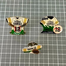 Hawks Pins set HiroBKi TB Katani Fukuoka SoftBank Used Badge FFB