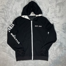Fernet Branca Sudadera con Capucha Para Hombre Grande Negra Cremallera Completa Logo Gráfico Milano Sudadera